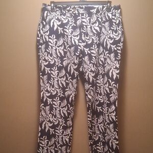 J. McLaughlin Navy and White Patterned Pants Size 36x31